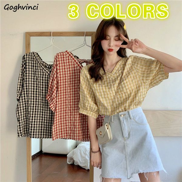 women blouses v-neck hallow out casual plaid shirts ulzzang sweet girls elegant lace-up half-length sleeve chic stylish loose, White
women blouses v-neck hallow out casual plaid shirts ulzzang sweet girls elegant lace-up half-length sleeve chic stylish loose, White