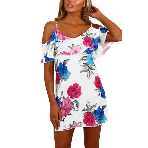 women summer off the shoulder floral print cold shoulder flouncy details camisole dress, Black;gray
women summer off the shoulder floral print cold shoulder flouncy details camisole dress, Black;gray