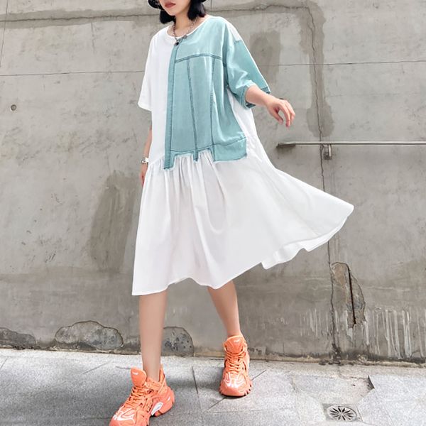seebeautiful a-line dress female simple round collar short sleeve ruffles patch irregular loose summer 2020 new fashion l399, Black;gray
seebeautiful a-line dress female simple round collar short sleeve ruffles patch irregular loose summer 2020 new fashion l399, Black;gray
