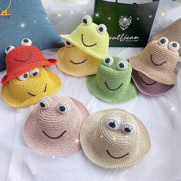 cartoon frog hat hand-woven children's straw hat sun lovely baby with eyes beach caps summer sun infant toddler caps, Yellow
cartoon frog hat hand-woven children's straw hat sun lovely baby with eyes beach caps summer sun infant toddler caps, Yellow