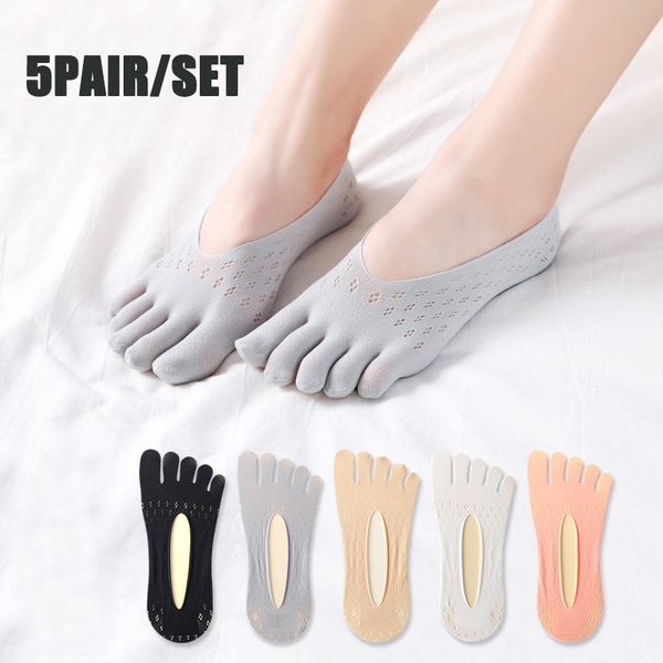 5pair / set лета женщин пять toe носки тапочки силикона йога носки противоскользящие ice шелковый бесшовные невидимые лодка носки, Black
5pair / set лета женщин пять toe носки тапочки силикона йога носки противоскользящие ice шелковый бесшовные невидимые лодка носки, Black