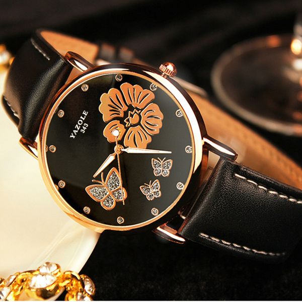 yazole brand fashion women watch butterfly rose gold luxury rhinestone quartz watches hour montre femme, Slivery;brown
yazole brand fashion women watch butterfly rose gold luxury rhinestone quartz watches hour montre femme, Slivery;brown