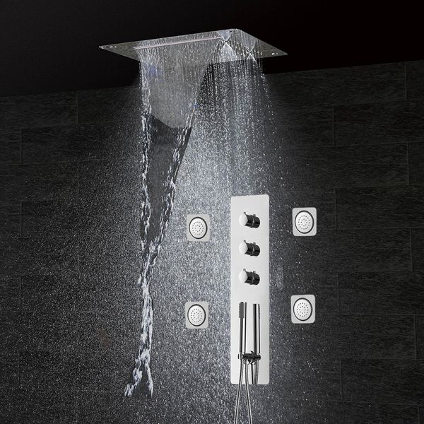 bathroom shower panel with led ceiling shower head & massage jets thermostatic bathroom mixer faucet bath tap accessories ef5326
bathroom shower panel with led ceiling shower head & massage jets thermostatic bathroom mixer faucet bath tap accessories ef5326