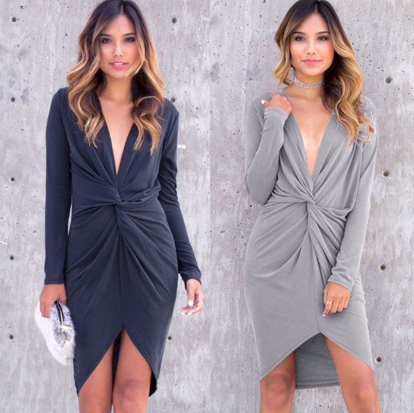 women irregular dress long sleeve loose party evening solid about knee v-neck mini vestidos, White;black
women irregular dress long sleeve loose party evening solid about knee v-neck mini vestidos, White;black
