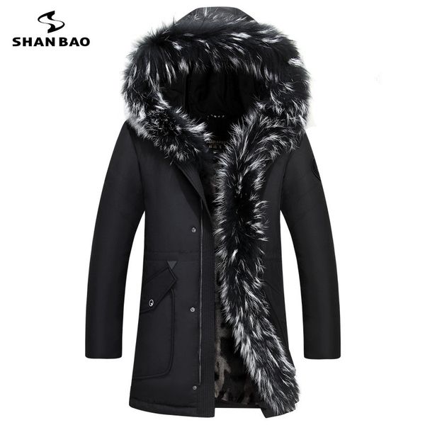 2017 winter new luxury fur plus velvet thickening warm men's casual hooded down jacket large size parka coat 8896, Black
2017 winter new luxury fur plus velvet thickening warm men's casual hooded down jacket large size parka coat 8896, Black