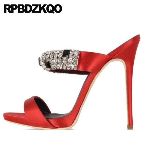 red rhinestone high heels pumps jewel satin crystal fashion ladies shoes women 2019 diamond stiletto sandals, Black
red rhinestone high heels pumps jewel satin crystal fashion ladies shoes women 2019 diamond stiletto sandals, Black