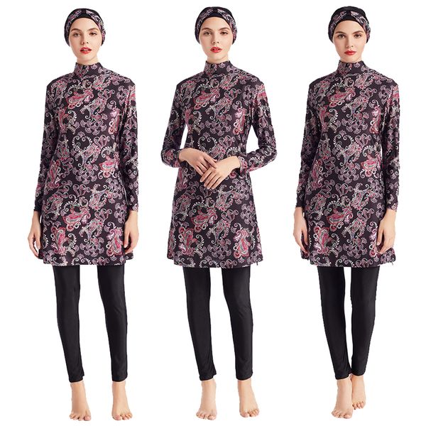 women muslim arab long sleeve swimwear floral printed islamic full cover burkini beachwear swimming swimsuit surf swim costumes, Red
women muslim arab long sleeve swimwear floral printed islamic full cover burkini beachwear swimming swimsuit surf swim costumes, Red