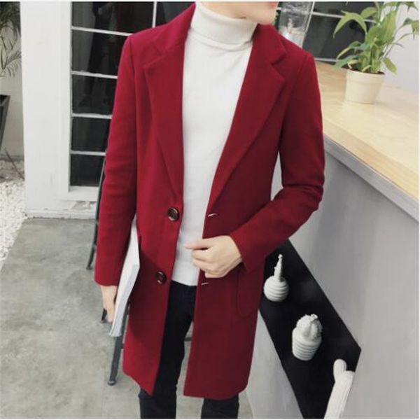 autumn winter men business casual long woolen coat wool & blends young men casual wool & blends, Black
autumn winter men business casual long woolen coat wool & blends young men casual wool & blends, Black