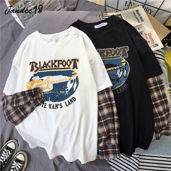 personality print harajuku long sleeve t shirt plaid patchwork t shirt white black hip hop women couple
personality print harajuku long sleeve t shirt plaid patchwork t shirt white black hip hop women couple