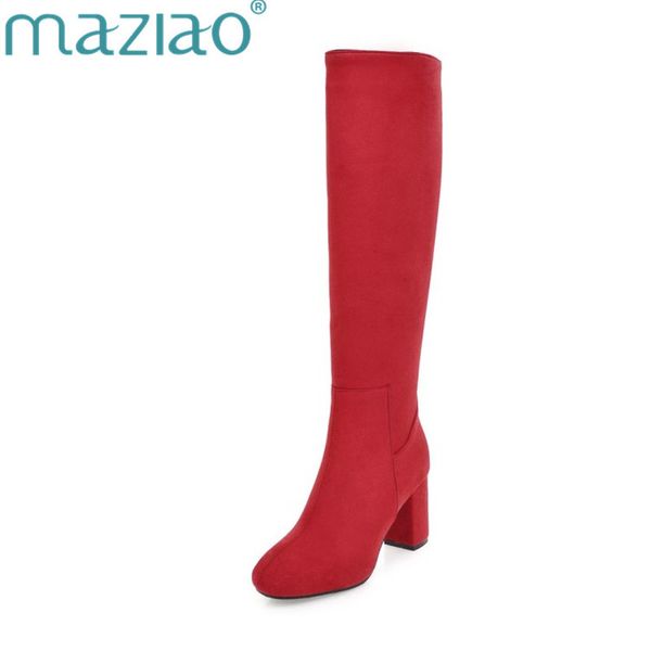 maziao 2018 knee high boots winter women shoe elegant boots scrub square high heel zipper fashion ladies long size 32-45, Black
maziao 2018 knee high boots winter women shoe elegant boots scrub square high heel zipper fashion ladies long size 32-45, Black