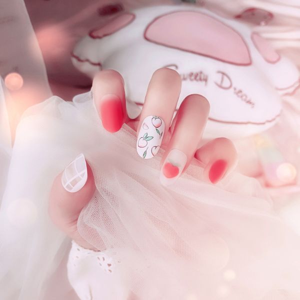 24pcs cover fake nail art design honey peach pattern acrylic round head fake nails tips decorated for fashion nail art
24pcs cover fake nail art design honey peach pattern acrylic round head fake nails tips decorated for fashion nail art