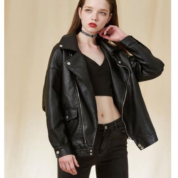 new for women leather jackets demi-season fashion pu casual coats biker jacket outerwear & coats, Black
new for women leather jackets demi-season fashion pu casual coats biker jacket outerwear & coats, Black