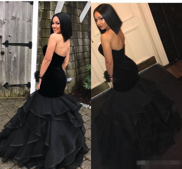 2019 black velvet tiered skirt organza prom dresses mermaid sweetheart neckline long custom made formal occasion wear evening party gown
2019 black velvet tiered skirt organza prom dresses mermaid sweetheart neckline long custom made formal occasion wear evening party gown