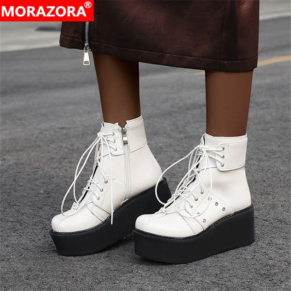 morazora 2020 new fashion wedges platform boots women casual shoes punk unique zip rivet lace up autumn winter ankle boots women, Black
morazora 2020 new fashion wedges platform boots women casual shoes punk unique zip rivet lace up autumn winter ankle boots women, Black