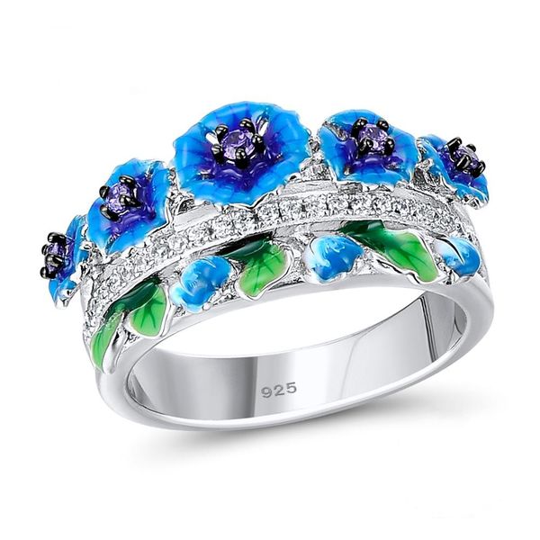 fashion jewelry temperament flower wedding rings for women dazzling zircon handmade blue enamle silver engagement party ring, Slivery;golden
fashion jewelry temperament flower wedding rings for women dazzling zircon handmade blue enamle silver engagement party ring, Slivery;golden