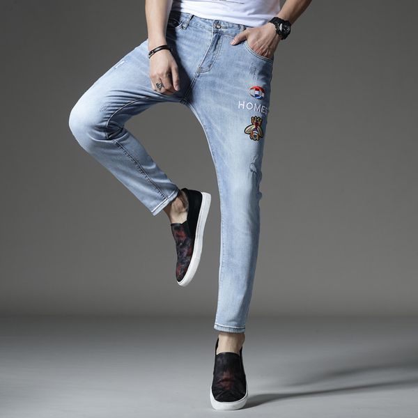 2020 new embroidery gray men jeans fantastic patterns quality brand slim comfortable hiphop ankle-length pants men trouser 28-36, Blue
2020 new embroidery gray men jeans fantastic patterns quality brand slim comfortable hiphop ankle-length pants men trouser 28-36, Blue