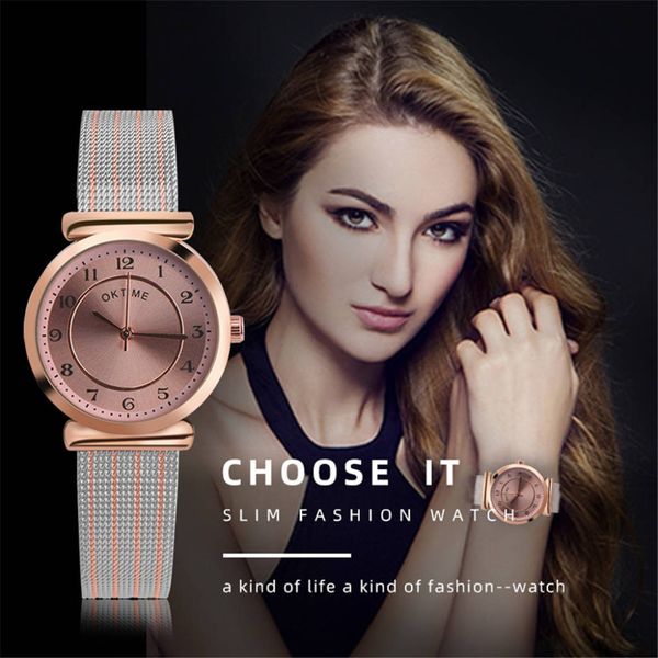 quartz wrist watch stainless steel mesh belt women watches ladies bracelet watches gift clock montre femme, Slivery;brown
quartz wrist watch stainless steel mesh belt women watches ladies bracelet watches gift clock montre femme, Slivery;brown