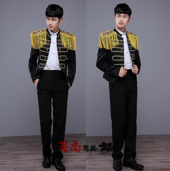 blazer men general marshal performed suit men costume homme stage performances suits for men's pant black new arrival, White;black
blazer men general marshal performed suit men costume homme stage performances suits for men's pant black new arrival, White;black