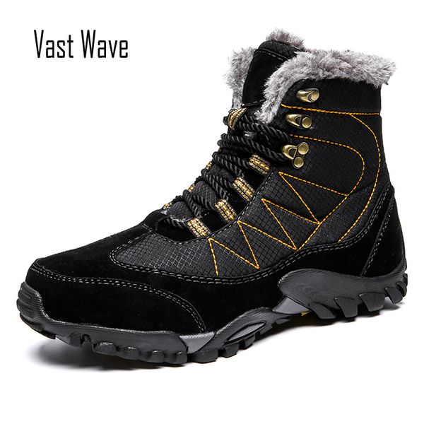 vastwave plus size men winter boots fur warm women snow boots waterproof lace-up men's ankle boot male hiking shoes, Black
vastwave plus size men winter boots fur warm women snow boots waterproof lace-up men's ankle boot male hiking shoes, Black