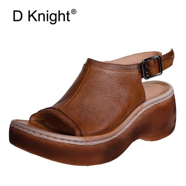 sandals women retro genuine leather platform ladies summer wedges shoes woman casual buckle strap women's high heels, Black
sandals women retro genuine leather platform ladies summer wedges shoes woman casual buckle strap women's high heels, Black