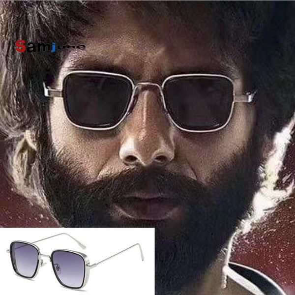 samjune luxury kabir singh india movie sunglasses men square gold frame cool sun shades brand design red glasses for male uv400, White;black
samjune luxury kabir singh india movie sunglasses men square gold frame cool sun shades brand design red glasses for male uv400, White;black