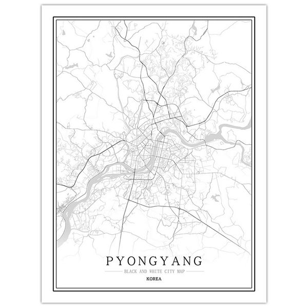 korea black and white city map poster nordic living room pyongyang wall art home decor canvas painting creative gift
korea black and white city map poster nordic living room pyongyang wall art home decor canvas painting creative gift