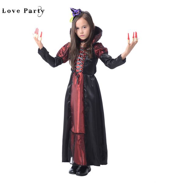 witch vampire princess dress children halloween party cosplay costumes for kids girls fancy christmas carnival clothes, Black;red
witch vampire princess dress children halloween party cosplay costumes for kids girls fancy christmas carnival clothes, Black;red