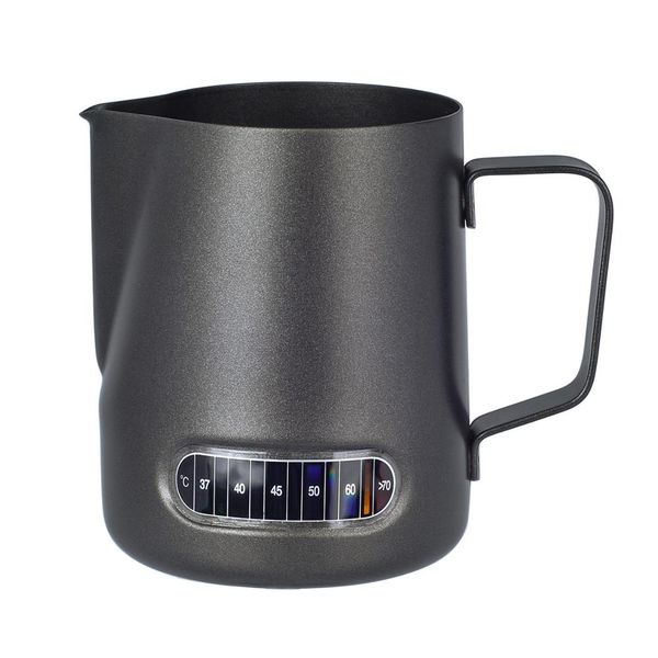 milk frothing pitcher 20oz with thermometer sticker, stianless steel espresso latte steaming frothing cup, matte black
milk frothing pitcher 20oz with thermometer sticker, stianless steel espresso latte steaming frothing cup, matte black