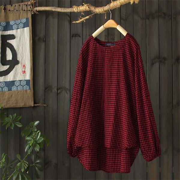women's blouses & shirts zanzea cotton linen tunic vintage plaid check women casual long sleeve blouse 2021 spring lady irregular hem, White
women's blouses & shirts zanzea cotton linen tunic vintage plaid check women casual long sleeve blouse 2021 spring lady irregular hem, White