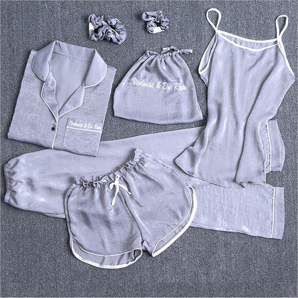 popular style seven-piece pajamas womens spring and autumn summer european silk cardigan home service 7-piece silk pajamas suit
popular style seven-piece pajamas womens spring and autumn summer european silk cardigan home service 7-piece silk pajamas suit