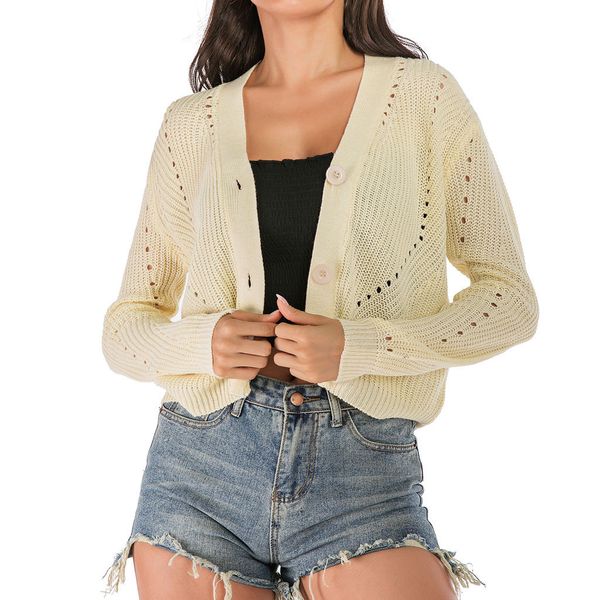 knit hollow out cardigan sweater v neck solid loose knitwear single breasted casual cardigan outwear winter jacket coat z0801, Black;brown
knit hollow out cardigan sweater v neck solid loose knitwear single breasted casual cardigan outwear winter jacket coat z0801, Black;brown