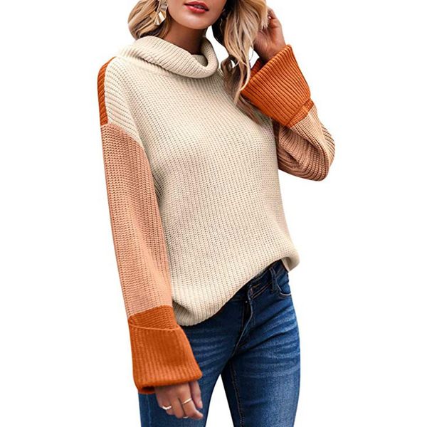 pull femme spring autumn female knitted sweater women knitting pullover casual colour stitching long sleeve high collar sweater, White;black
pull femme spring autumn female knitted sweater women knitting pullover casual colour stitching long sleeve high collar sweater, White;black