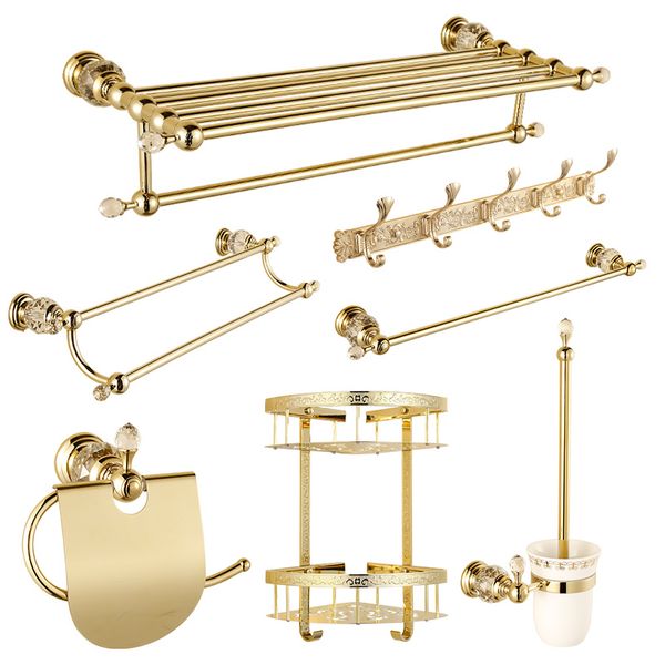 antique crystal gold bathroom accessory set solid brass bathroom prouducts polished hardware set
antique crystal gold bathroom accessory set solid brass bathroom prouducts polished hardware set