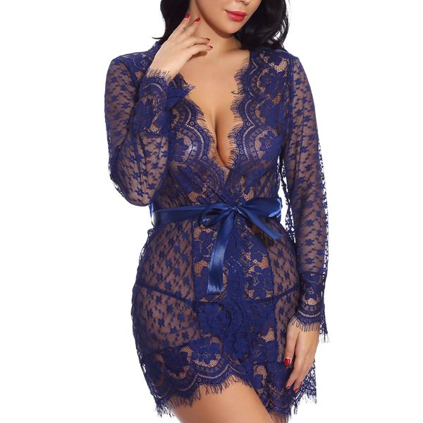 femme transparent robe bathrobes women robes women's lace sleepwear spring and summer lingerie with belt sleepwear#se, Black;red
femme transparent robe bathrobes women robes women's lace sleepwear spring and summer lingerie with belt sleepwear#se, Black;red