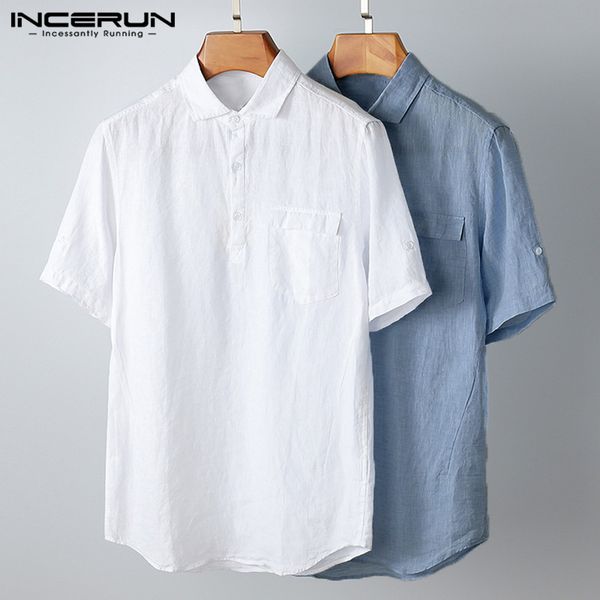 2020 men shirt solid color short sleeve lapel chic harajuku summer business casual shirts mens streetwear brand blouse incerun, White;black
2020 men shirt solid color short sleeve lapel chic harajuku summer business casual shirts mens streetwear brand blouse incerun, White;black