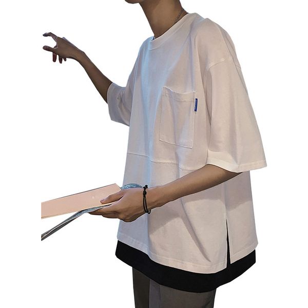 short-sleeved t-shirt men tide brand ins tide fifth sleeve loose short-sleeve summer wild wind harajuku fake two lovers, White;black
short-sleeved t-shirt men tide brand ins tide fifth sleeve loose short-sleeve summer wild wind harajuku fake two lovers, White;black