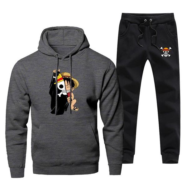one peice monkey d luffy flage men's jogging 2020 winter 2 piece set japan anime harajuku men's sets fleece casual warm hoodies, Gray
one peice monkey d luffy flage men's jogging 2020 winter 2 piece set japan anime harajuku men's sets fleece casual warm hoodies, Gray