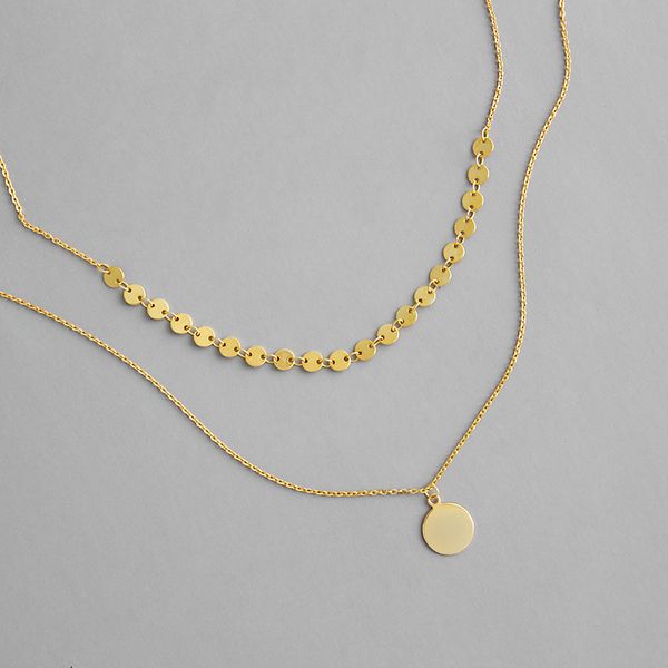 real 925 sterling silver necklaces women 2020 double layer round pendant chain necklace for women fashion gold choker necklace, Golden;silver
real 925 sterling silver necklaces women 2020 double layer round pendant chain necklace for women fashion gold choker necklace, Golden;silver