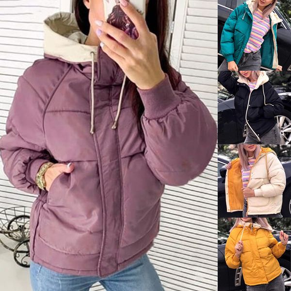heflashor women short hooded winter jacket solid casual warm fashion loose outerwear parka coat plus size female jackets 2019, Black
heflashor women short hooded winter jacket solid casual warm fashion loose outerwear parka coat plus size female jackets 2019, Black