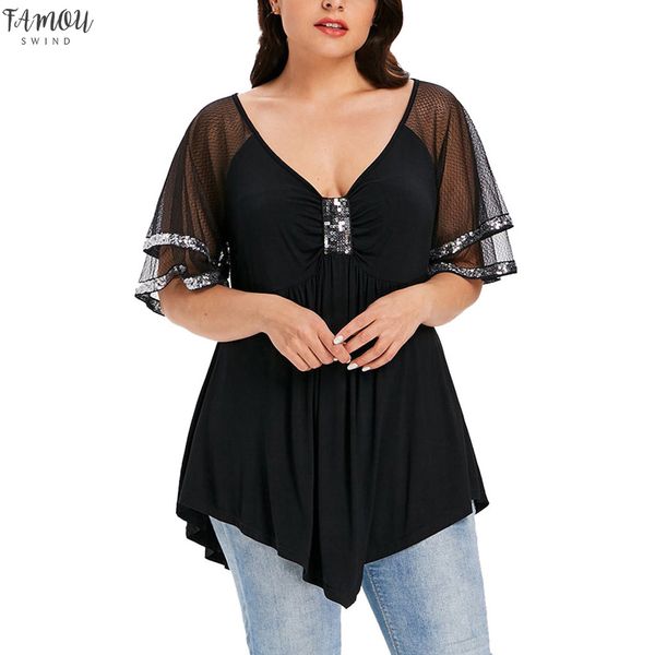 plus size summer fashion casual mesh blouse loose sequin tee female women short sleeve blusas femininas clothing, White
plus size summer fashion casual mesh blouse loose sequin tee female women short sleeve blusas femininas clothing, White