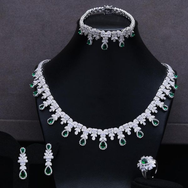 godki famous design bridal wedding jewelry set necklace earring bracelet bangle ring set jewelry high quality, Silver
godki famous design bridal wedding jewelry set necklace earring bracelet bangle ring set jewelry high quality, Silver