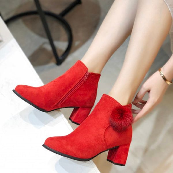 2019 winter new women's short boots wild comfort plus velvet front zipper short tube square head thick heel women boots, Black
2019 winter new women's short boots wild comfort plus velvet front zipper short tube square head thick heel women boots, Black