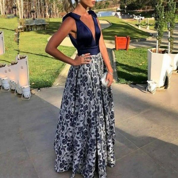 summer waist v lead printing dress temperament grace evening dress, White;black
summer waist v lead printing dress temperament grace evening dress, White;black