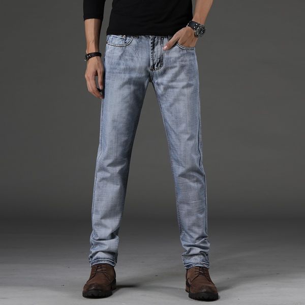 men spring autumn fashion korea style denim pant elastic waist vintage jeans business casual straight jean trousers 38 plus size, Blue
men spring autumn fashion korea style denim pant elastic waist vintage jeans business casual straight jean trousers 38 plus size, Blue