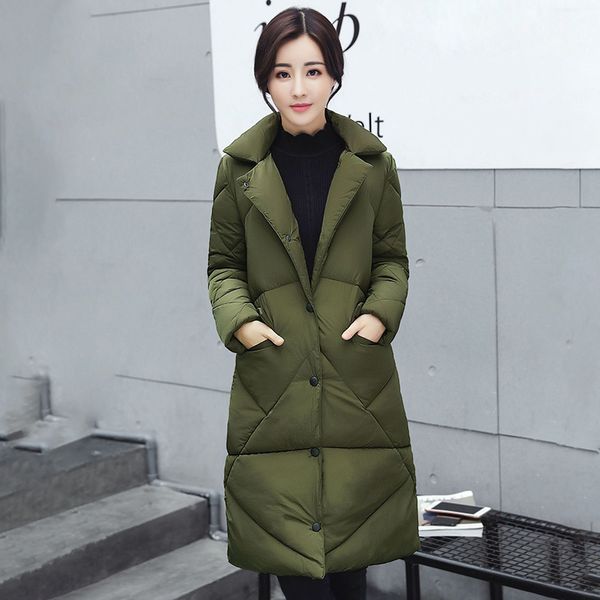 winter long jacket women parka thick cotton warm turn down collar long sleeve solid slim wadded coat outwear overcoat, Black
winter long jacket women parka thick cotton warm turn down collar long sleeve solid slim wadded coat outwear overcoat, Black