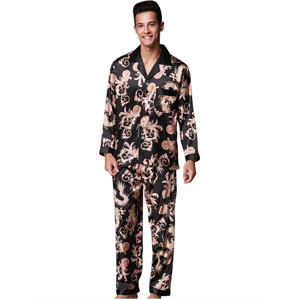 jaycosin men sleepwear autumn winter print men simulation silk pajamas man pajamas suit male polyester seamless nigntwear, Black;brown
jaycosin men sleepwear autumn winter print men simulation silk pajamas man pajamas suit male polyester seamless nigntwear, Black;brown