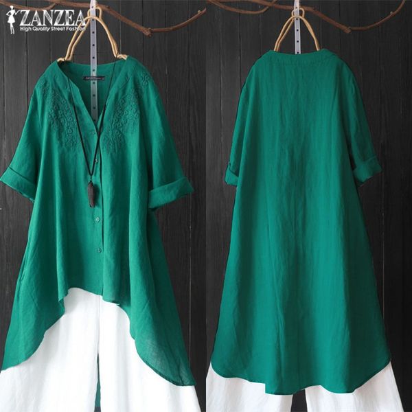 autumn embroidery women's asymmetrical blouse 2020 zanzea vintage 3/4 sleeve shirts female button solid blusas casual tunic, White
autumn embroidery women's asymmetrical blouse 2020 zanzea vintage 3/4 sleeve shirts female button solid blusas casual tunic, White