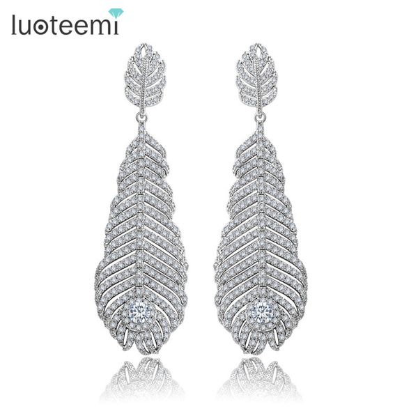 luoteemi new luxury statement micro cubic zircon big long feather drop earrings wedding bijoux bridal brincos jewelry for women, Silver
luoteemi new luxury statement micro cubic zircon big long feather drop earrings wedding bijoux bridal brincos jewelry for women, Silver