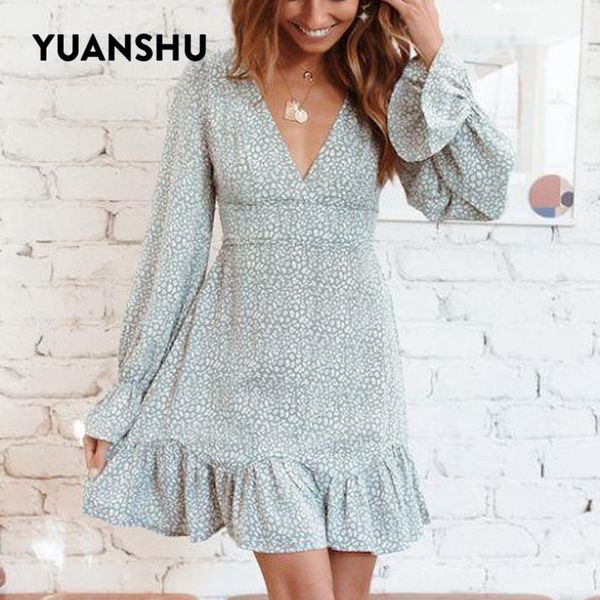 yuanshu summer autumn print pullover lace up mini dress women v neck flare sleeve ruffles slim dress fashion dresses, Black;gray
yuanshu summer autumn print pullover lace up mini dress women v neck flare sleeve ruffles slim dress fashion dresses, Black;gray