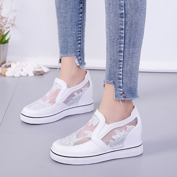 hide heels height increasing wedge platform sandals women summer shoes fashion lace breathable sandals with shining rhinestone, Black
hide heels height increasing wedge platform sandals women summer shoes fashion lace breathable sandals with shining rhinestone, Black